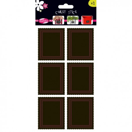 MAILDOR-NAKLEJKI TABLICOWE ZNACZKI PROSTOKĄT 12szt