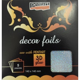 PENTART FOLIA 3D HOLOGRAFICZNA BROKAT 14x14cm/5 ARKUSZY