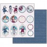STAMPERIA PAPIER DO SCRAP 12" EMMA I KAMILA/GWIAZDKI GRANAT