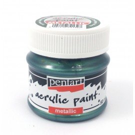 PENTART-FARBA AKRYLOWA 50 ml METALICZNY ZIELONY BLUSZCZ