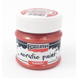 PENTART-FARBA AKRYLOWA 50 ml METALICZNA ZŁOTA CZERWIEŃ