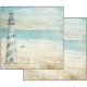 STAMPERIA-BLOK PAPIERÓW SCRAP. 30x30cm SEA LAND 10szt