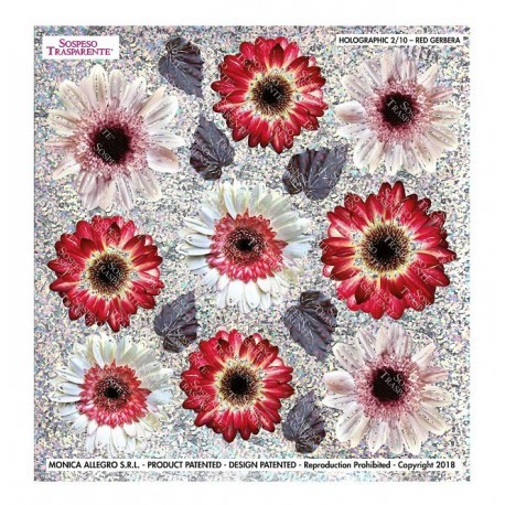 SOSPESO-FOLIA HOLOGRAFICZNA RED GERBERA