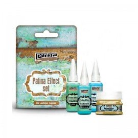 PENTART-ZESTAW DO PATYNOWANIA PROSZEK 20g+3xODCZYNNIK 20ml