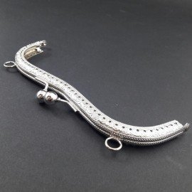 PENTART-MET.ZAMKNIĘCIE TOREBKI 18,5cm FALA ANTYCZNE SREBRO