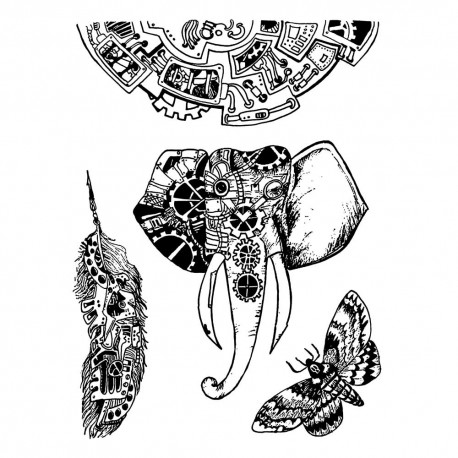 STAMPERIA-STEMPEL KAUCZUKOWY 15x20 cm MECHANICAL ANIMAL