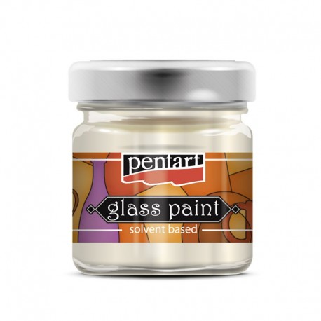 PENTART-FARBA DO SZKŁA 30 ml BIEL METALICZNA