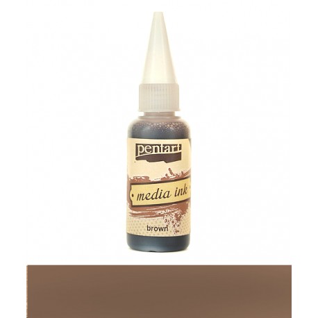 PENTART TUSZ MEDIA INK 20 ml BRĄZOWY