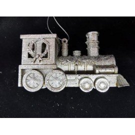 SZTUKA ZD FIGURKA ŚWIĄTECZNA LOKOMOTYWA 12cm srebrna