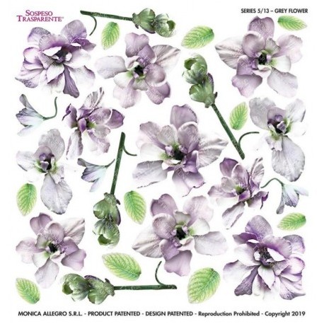 SOSPESO FOLIA NADRUKOWANA GREY FLOWER