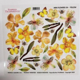 SOSPESO FOLIA NADRUKOWANA 17cm MINI FLOWERS 04 YELLOW