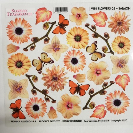 SOSPESO FOLIA NADRUKOWANA 17cm MINI FLOWERS 05 SALMON