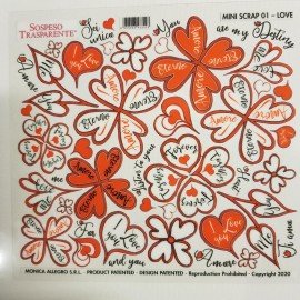 SOSPESO FOLIA NADRUKOWANA 17cm MINI SCRAP 01 LOVE