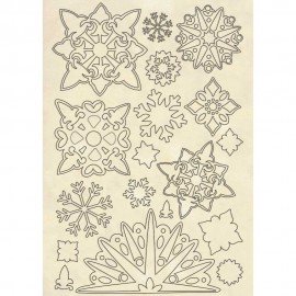 STAMPERIA DREWNIANE DEKORY A5 WINTER TALES ŚNIEŻYNKI