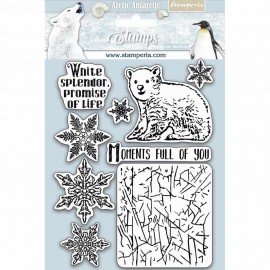 STAMPERIA STEMPEL KAUCZUKOWY 14x18cm ARCTIC MIŚ ZIMOWY