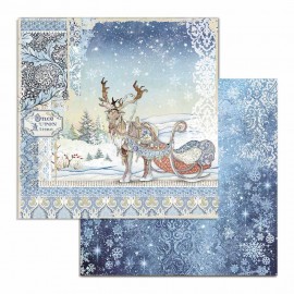 STAMPERIA PAPIER DO SCRAP 12" WINTER TALES JELEŃ/NIEBO