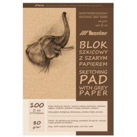 BLOK SZKICOWY A3 szary papier 100k 90854