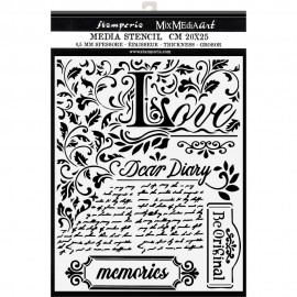 STAMPERIA SZABLON 3D 20x25 cm LOVE MEMORIES