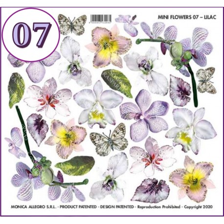 SOSPESO FOLIA NADRUKOWANA 17cm MINI FLOWERS 07 LILAC