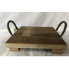 SZTUKA ZD PODSTAWKA surowe drewno z uchwytami 20x20cm