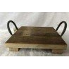 SZTUKA ZD PODSTAWKA surowe drewno z uchwytami 20x20cm