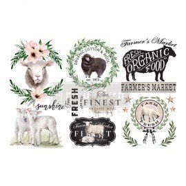 PRIMA DECOR TRANSFERS 3 CZĘŚCI PO 15x32,5cm SWEET LAMB