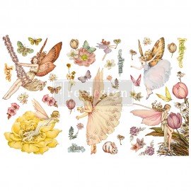 PRIMA DECOR TRANSFERS 3 CZĘŚCI PO 15x32,5cm FAIRY FLOWERS