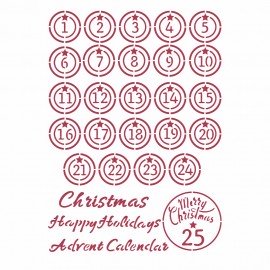 STAMPERIA SZABLON 21x29,7 cm CHRISTMAS PATCHWORK ADWENT