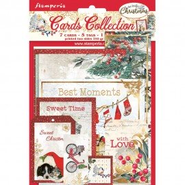 STAMPERIA-ZESTAW KART ROMANTIC CHRISTMAS 8 KART + 5 TAGÓW
