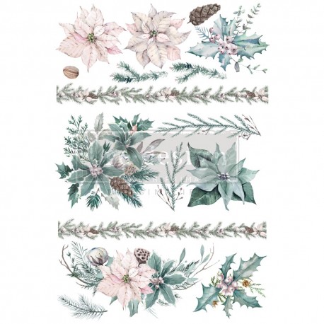 PRIMA DECOR TRANSFERS 24x35" EVERGREEN FLORALS (3cz)