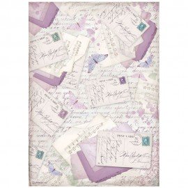 STAMPERIA PAPIER RYŻOWY A4 PROVENCE LISTY