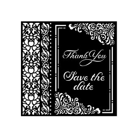 STAMPERIA SZABLON 3D 18x18 cm YOU & ME SAVE THE DATE