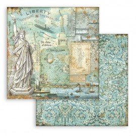 STAMPERIA-BLOK PAPIERÓW SCRAP. 20,3x20,3cm 10szt.AVIATOR TŁA