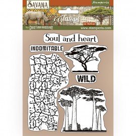 STAMPERIA STEMPEL KAUCZUKOWY 14x18 cm SAVANA CRACKLE DRZEWO