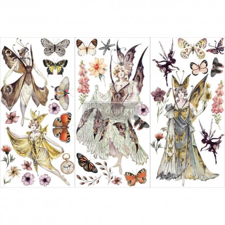 PRIMA DECOR TRANSFERS 3 CZĘŚCI PO 15x32,5cm FOREST FAIRIES