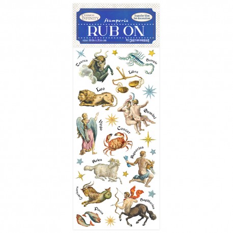 STAMPERIA RUB-ON TRANSFER1 10x 21,6cm COSMOS INFINITY ZODIAK