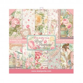 STAMPERIA-BLOK PAPIERÓW SCRAP. 20,3cm/10szt.ROSE PARFUM