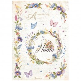 STAMPERIA PAPIER RYŻOWY A4 WELCOME HOME GIRLANDA