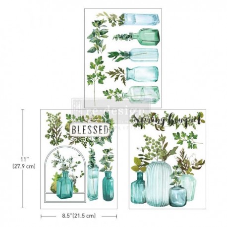PRIMA DECOR TRANSFERS 3 CZĘŚCI MIDI VINTAGE GREENHOUSE