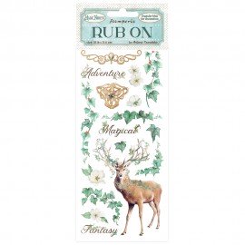 STAMPERIA RUB-ON TRANSFER1 10x 21,6cm MAGIC FOREST JELEŃ