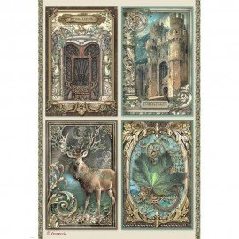 STAMPERIA PAPIER RYŻOWY A4 MAGIC FOREST 4 OBRAZKI