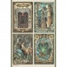 STAMPERIA PAPIER RYŻOWY A4 MAGIC FOREST 4 OBRAZKI