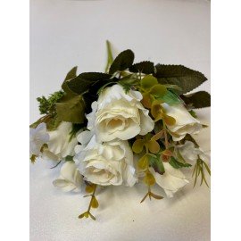SZTUKA ZD BUKIET RÓŻ MIX 8 szt białe 30cm