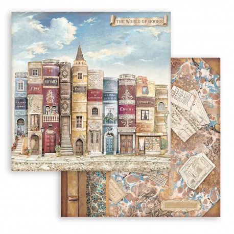 STAMPERIA PAPIER DO SCRAP 12" VINTAGE LIBRARY ŚWIAT KSIĄŻEK