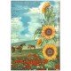 STAMPERIA PAPIER RYŻOWY A4 SUNFLOWER ART KONIKI