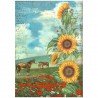 STAMPERIA PAPIER RYŻOWY A4 SUNFLOWER ART KONIKI