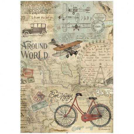 STAMPERIA PAPIER RYŻOWY A4 AROUND THE WORLD DOOKOŁA ŚWIAT