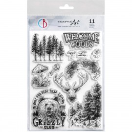 CB STEMPLE AKRYLOWE 15x21cm WELCOME TO OUR WOODS