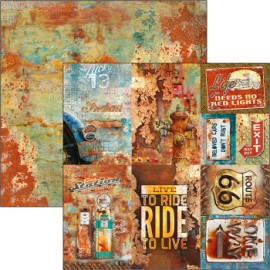 CB OUTLET PAP.DO SCRAPBOOKING 30x30cm COLLATERAL/RUSTED CARD