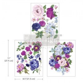 PRIMA DECOR TRANSFERS 3 CZĘŚCI MIDI OPULENT FLORALS